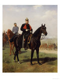 Wilhelm I with His Son at the Battle of Konigsgratz, 1864 Giclee Print by Emil Volkers