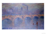 Waterloo Bridge, Misty Sunshine reproduction procédé giclée par Claude Monet