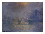 Charing Cross Bridge, the Thames reproduction procédé giclée par Claude Monet