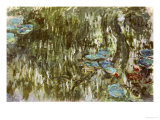 Water Lilies, Reflected Willow, circa 1920 Giclee Print by Claude Monet