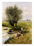 By the Riverside Giclee Print by Emile Claus
