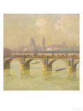 Waterloo Bridge and Hungerford Bridge with the Houses of Parliament Beyond, 1916 Giclee Print by Emile Claus