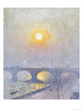 Sunset Over Waterloo Bridge, 1916 reproduction procédé giclée par Emile Claus