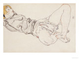 Reclining Woman with Blond Hair, 1912 Giclee-vedos tekijänä Egon Schiele Reclining Woman with Blond Hair, 1912 Giclee-vedos tekijänä Egon Schiele