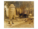 Fountain in a Provencal Village reproduction procédé giclée par Henry Herbert La Thangue