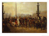Napoleon with Staff in Place de la Concorde Paris Giclee Print by Victor Philippe Auguste De Joncquieres Napoleon with Staff in Place de la Concorde Paris Giclee Print by Victor Philippe Auguste De Joncquieres
