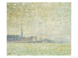 A View of Veere, Misty Morning, 1906 Giclee Print by Théo van Rysselberghe