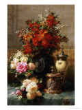 Still Life of Roses and Other Flowers Giclee Print by Jean Baptiste Claude Robie