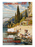 Suisse et Italie Par le St. Gothard, 1907 Reproduction procédé giclée par Krallt 