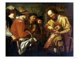 A Quack Dentist Extracting a Tooth, While a Group of Onlookers Watch Nearby Giclée-Druck von Gerrit Van Honthorst