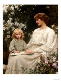 Portrait of a Mother and a Daughter Reading a Book Giclee Print by Edwin Harris Portrait of a Mother and a Daughter Reading a Book Giclee Print by Edwin Harris
