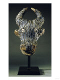 Grassfields Cameroon Visor Mask in the Form of a Water Buffalo with Broad Curved Horns Giclée-Druck