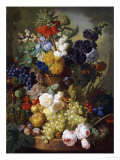 A Still Life of Flowers and Fruit Giclee Print by Jan van Os