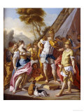 Sisygambis, the Wife of Darius, Mistaking Haephestion for Alexander the Great Giclee Print by Francesco De Mura