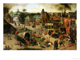A Carnival on the Feastday of Saint George in a Village Near Antwerp reproduction procédé giclée par Abel Grimmer