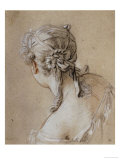 Head of a Woman Seen from Behind, circa 1740 reproduction procédé giclée par Francois Boucher