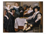 A Merry Company In An Interior Lámina giclée por Dirck Hals