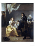 The Interior of a Brothel reproduction procédé giclée par Jacob Ochtervelt