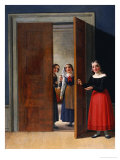 Women by a Doorway reproduction procédé giclée par Christian Wilhelm Eckersberg
