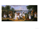 Natives Dancing in the Island of Dominica, Fort Young Beyond Giclee Print by Augustin Brunais