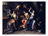 As a Harpy is Trampled Underfoot and Minerva Overcomes Mars Giclée-Druck von Willem Van Herp