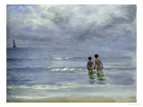 Boys Bathing on Boys Bathing on the Beach at Skagen Giclée-Druck von Peder Severin Kröyer