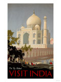 Visit India, the Taj Mahal, circa 1930 Reproduction procédé giclée