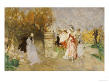 Elegant Figures in a Park Giclee-trykk av Mose Bianchi Elegant Figures in a Park Giclee-trykk av Mose Bianchi