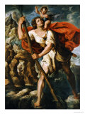 Der Heilige Christophorus Lámina giclée por Orazio Borgianni