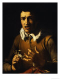 Youth with a Crab Pinching His Finger and a Crayfish on a Ledge Giclée-tryk af Bartolomeo Manfredi Youth with a Crab Pinching His Finger and a Crayfish on a Ledge Giclée-tryk af Bartolomeo Manfredi