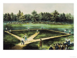 The American National Game of Baseball reproduction procédé giclée par Currier & Ives 