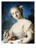 Summer: a Girl Holding Peaches reproduction procédé giclée par Rosalba Carriera