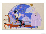 Two Ladies in a Salon, 1924 Giclee Print by Georges Barbier