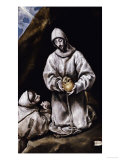 Saint Francis Contemplating a Skull with Brother Leo Giclee Print by El Greco 