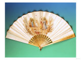 A Fan Depicting a Game of Badminton Taking Place on a Terrace, circa 1910 Giclee Print