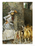 The Shepherdess Giclee-trykk av Mose Bianchi The Shepherdess Giclee-trykk av Mose Bianchi