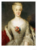 Portrait of Anna Friederike, Furtin Von Anhalt-Kothen, Half Length in a White Dress, circa 1738 Giclee Print by Antoine Pesne