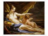 Vénus et Cupidon reproduction procédé giclée par Giovanni Antonio Pellegrini