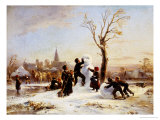 The Village Snowman Giclee Print by Wilhelm Alexander Meyerheim The Village Snowman Giclee Print by Wilhelm Alexander Meyerheim