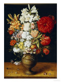 Lilies, Peonies, Tulips, Roses, Anemones and Other Flowers Giclee Print by Osias Beert