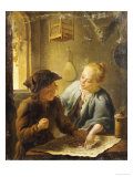 A Youth and a Young Woman Playing the Jeu de l'Oie in an Interior, 1743 Giclee Print by Louis De Moni