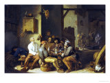 Peasants Smoking and Drinking in a Barn with Devils Dancing Beyond, 1635 reproduction procédé giclée par Cornelis Saftleven
