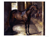 Anglo-Arabian Stallion in the Imperial Stables at Versailles reproduction procédé giclée par Théodore Géricault