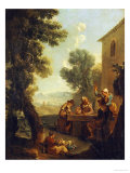 Peasants Drinking by a Farmhouse Giclee Print by Paolo Monaldi