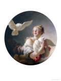 Girl Holding a Dove (Said to Be Portrait of Marie-Catherine Colombe) Reproduction procédé giclée par Jean-Honoré Fragonard