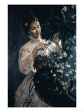 Arranging Flowers, 1887 Giclee-trykk av E. Blanc-garin