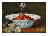 Strawberries with a Carnation in a Chinese Wanli Bowl and Grapes on a Ledge reproduction procédé giclée par Frans Snyders