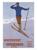 Wintersport in Graubunden, 1906 reproduction procédé giclée par Walter Koch