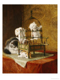 Caged Kittens Giclee Print by Henriette Ronner-Knip
