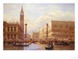 A View of the Piazzetta with the Doges Palace from the Bacino, Venice reproduction procédé giclée par Salomon Corrodi